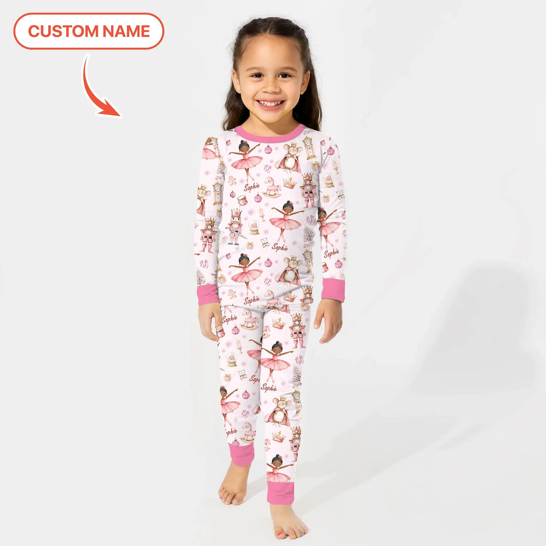 Custom Character "Ballerina Nutcracker Fairytale" Two Piece Long Sleeve Pajama Set