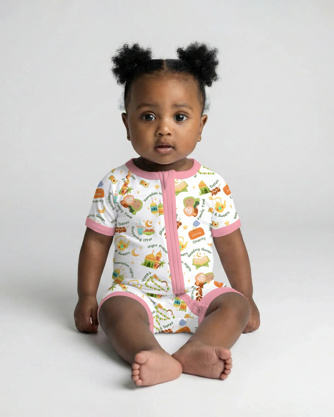 Ramadan Mubarak Matching Family Shorty Zippy