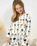 Funny Dogs Alphabet Bamboo Women Pajama Set