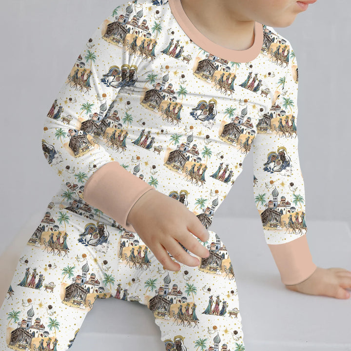 Nativity Christmas Family Matching Family Two Piece Long Sleeve Pajama Set