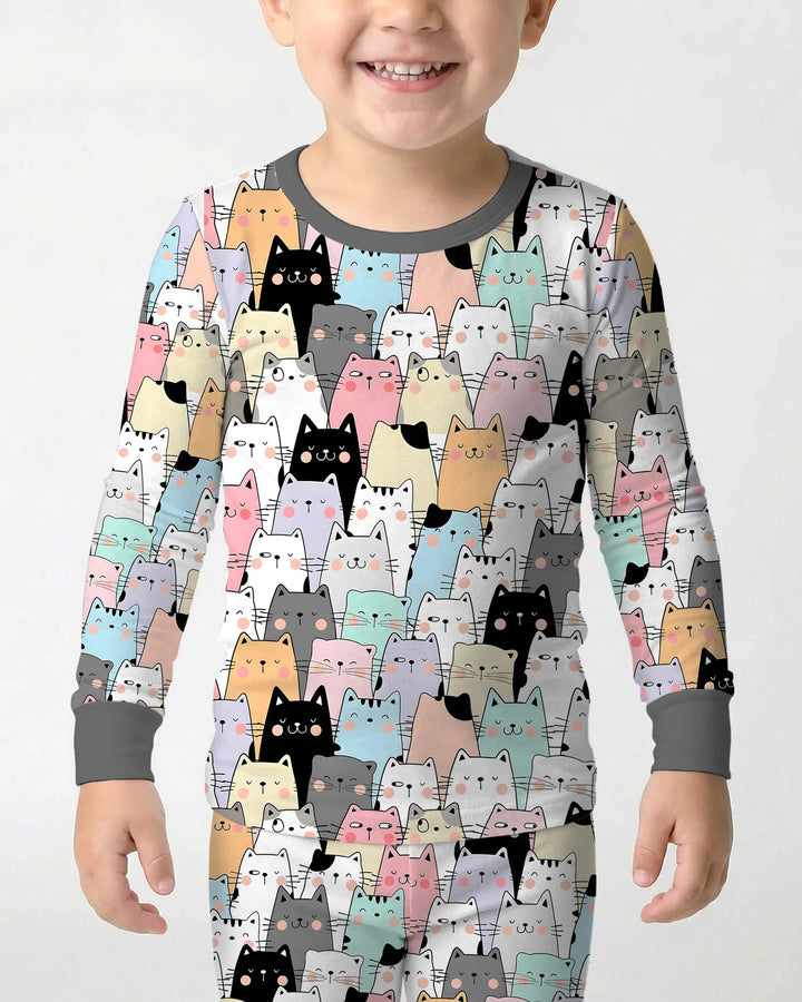 Zweiteiliges Langarm-Pyjama-Set mit Sommerfrüchten