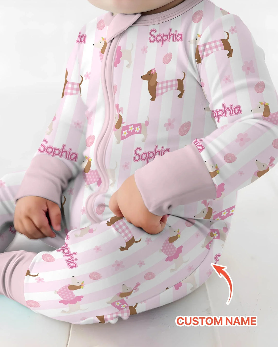 Custom Name Easter Dachshunds Family Matching Convertible Zippy