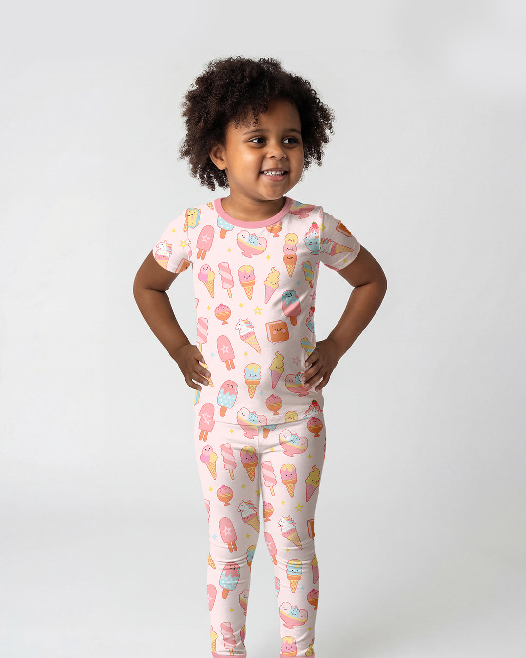 American Ice cream Two Piece Short Sleeve Pajama Set