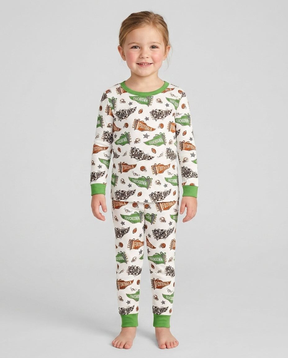 Touchdown Season Bamboo Two Piece Long Sleeve Pajama Set