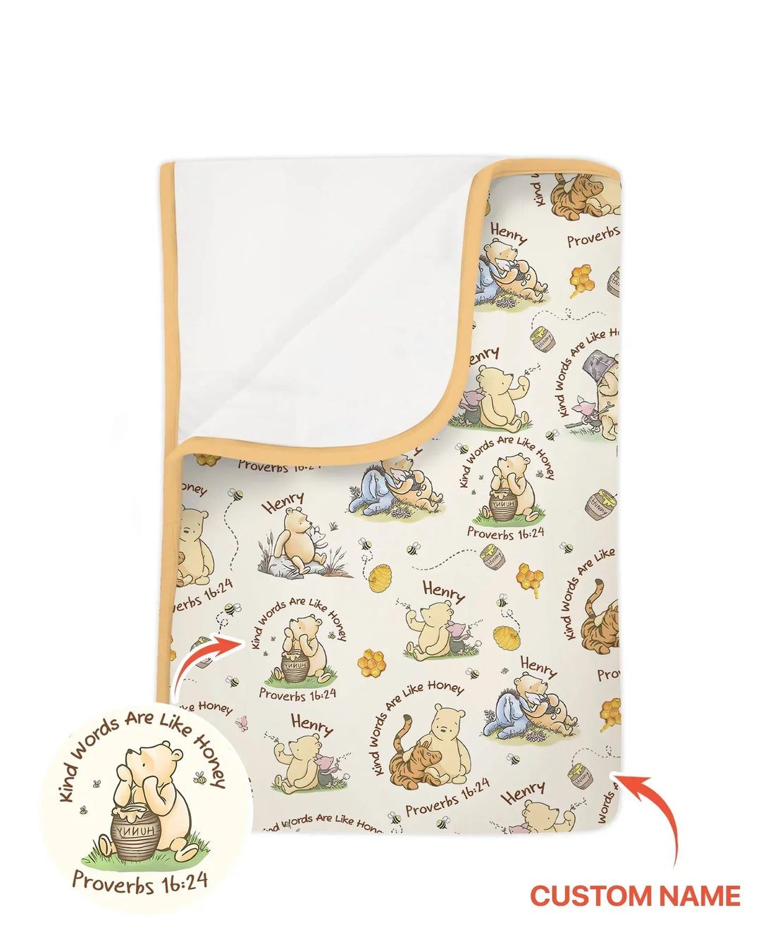 Kind Words Are Like Honey Custom Name Bamboo Blanket