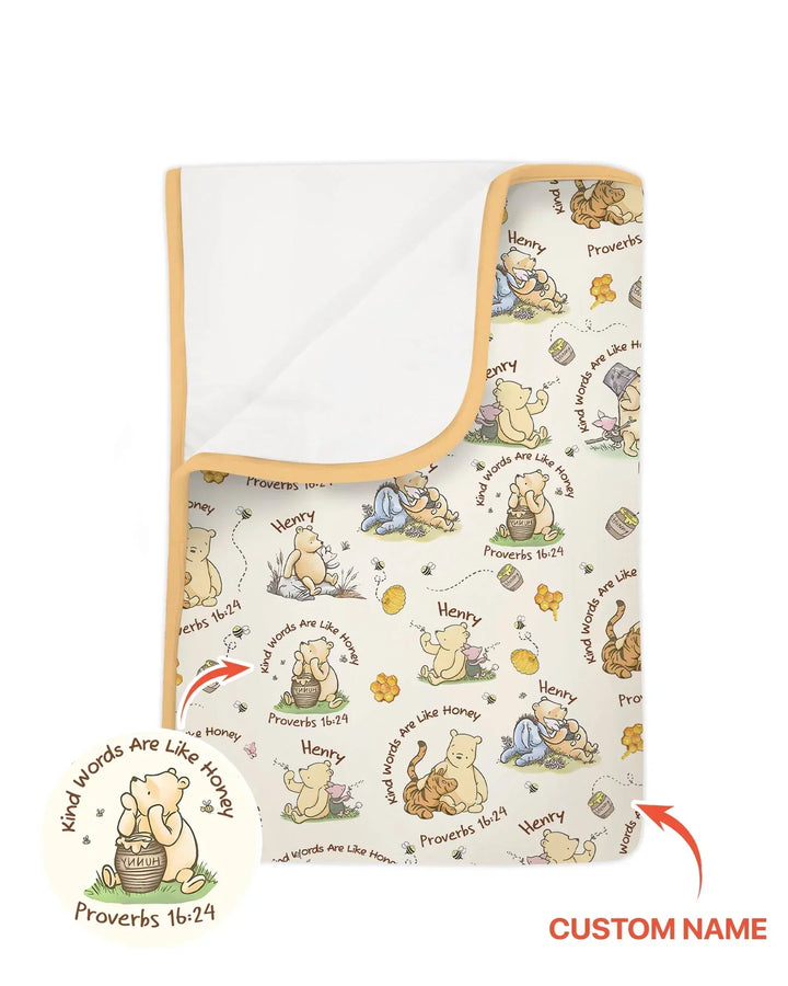 Kind Words Are Like Honey Custom Name Bamboo Blanket