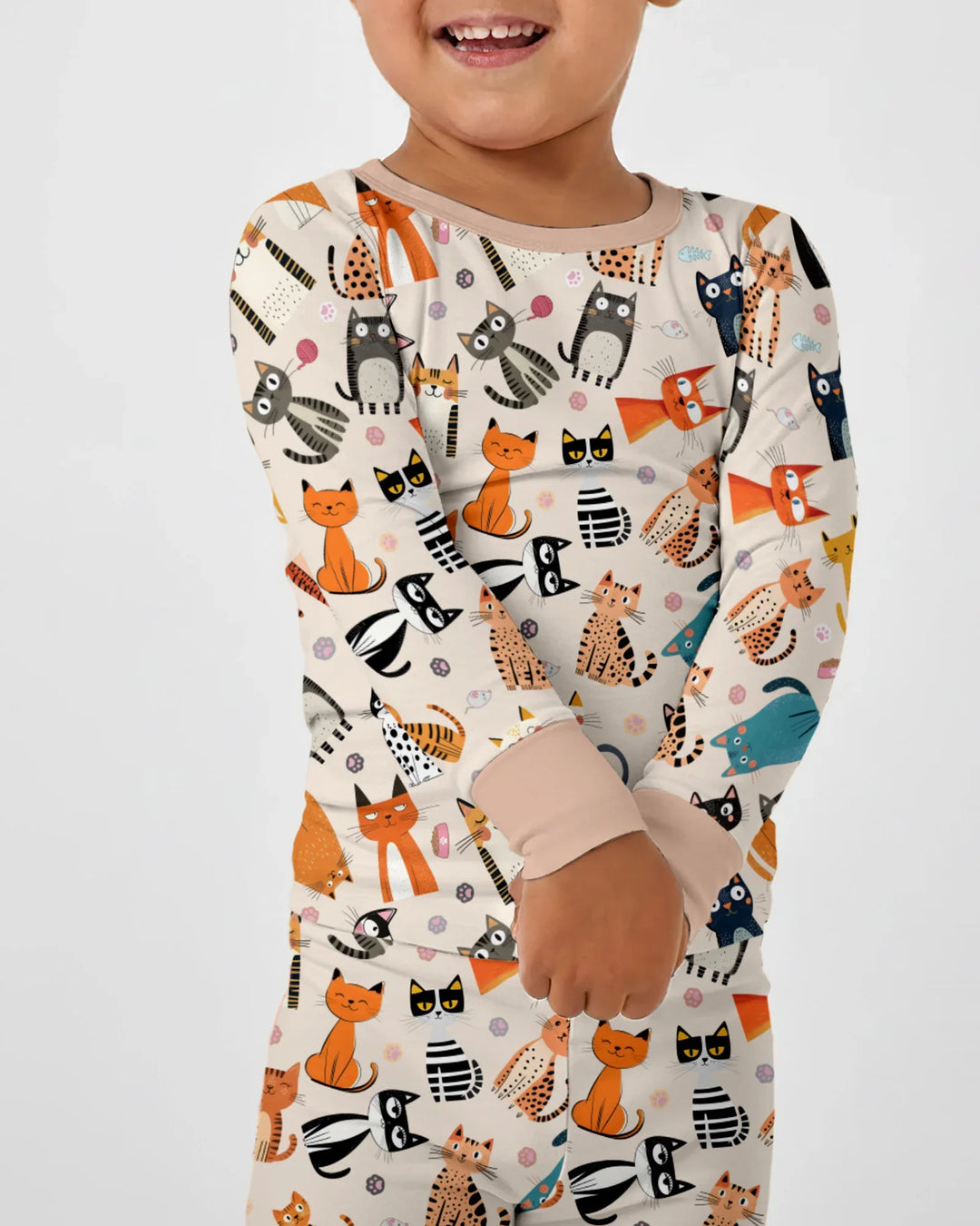 Zweiteiliges Langarm-Pyjama-Set mit Sommerfrüchten