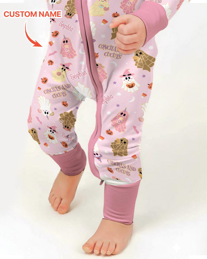 Pantasmas Mexican Halloween Custom Name Bamboo Convertible Zippy