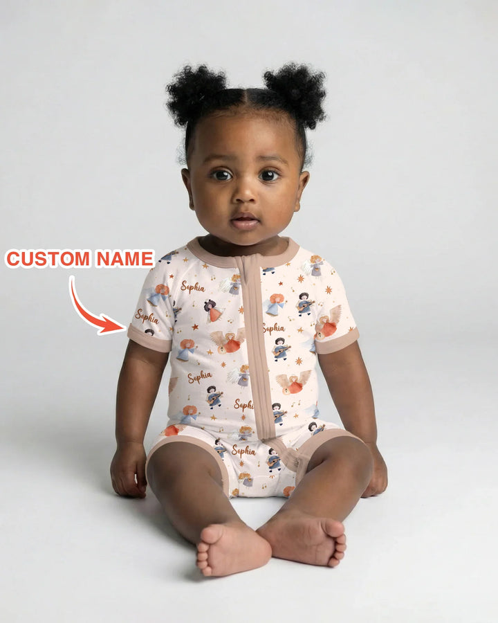 Guardian Angels Custom Name Bamboo Shorty Zippy