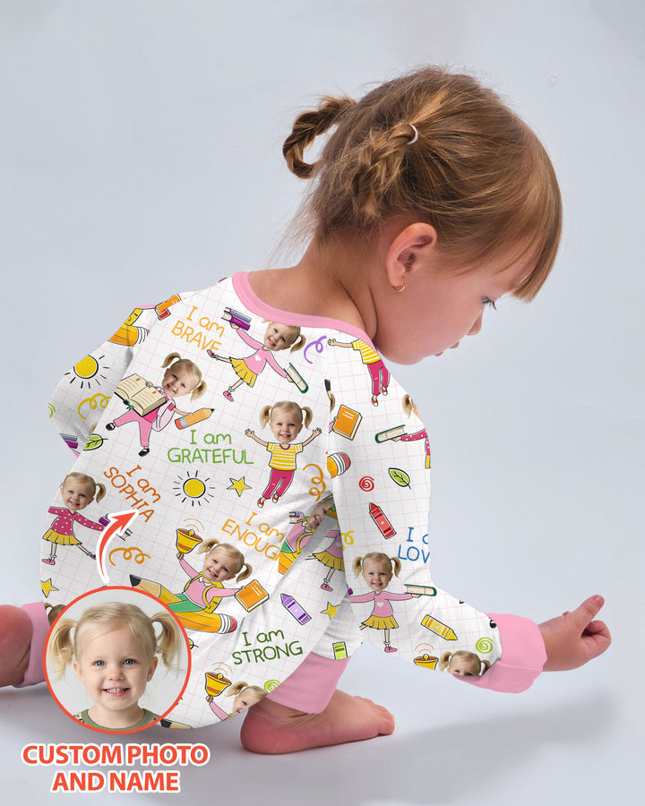Gerippte Babykleidung mit individuellem Foto - Weich &amp; Skizzenhaft