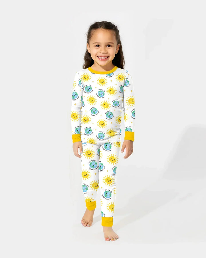 Matthew 5:14 Light of the World Bamboo Two Piece Long Sleeve Pajama Set