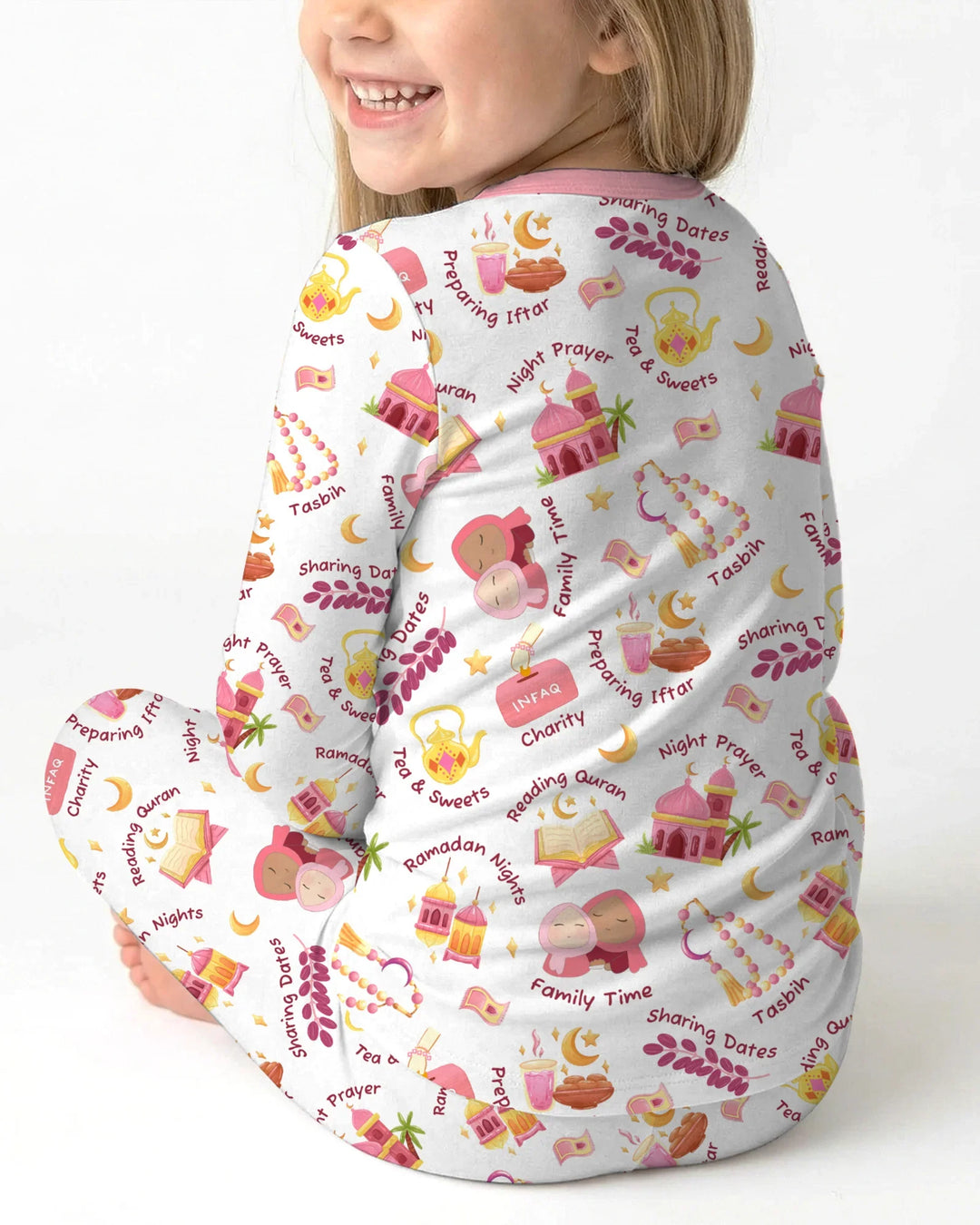 Ramadan Mubarak Matching Family Two Piece Long Sleeve Pajama Set