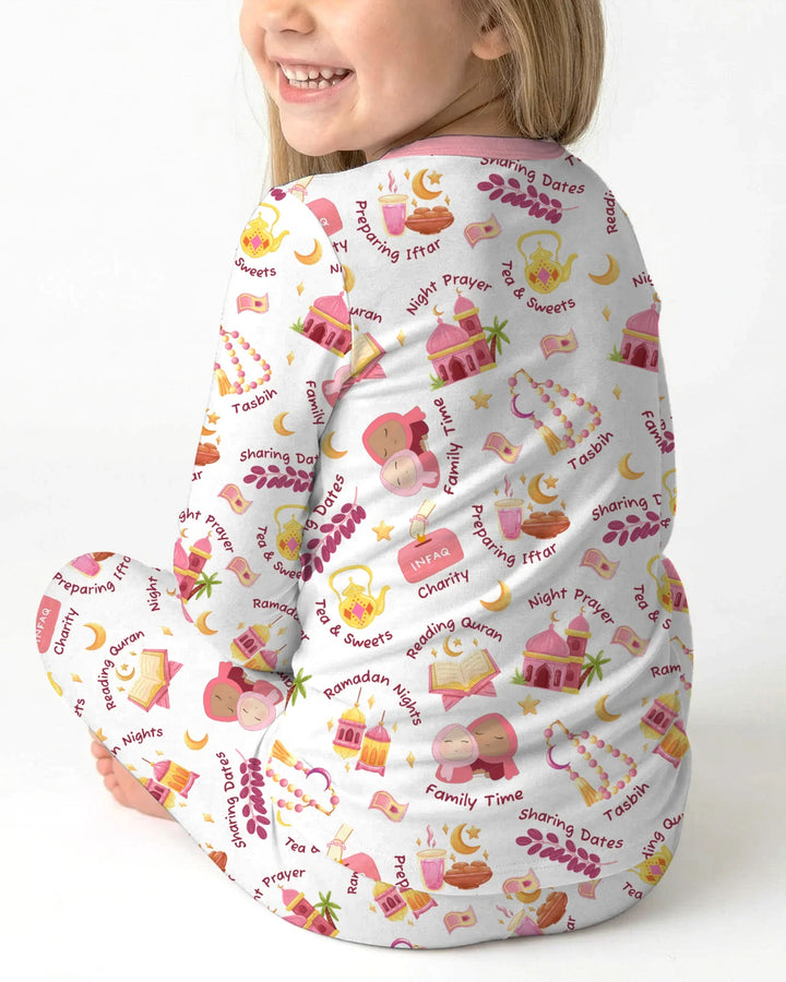 Ramadan Mubarak Matching Family Two Piece Long Sleeve Pajama Set