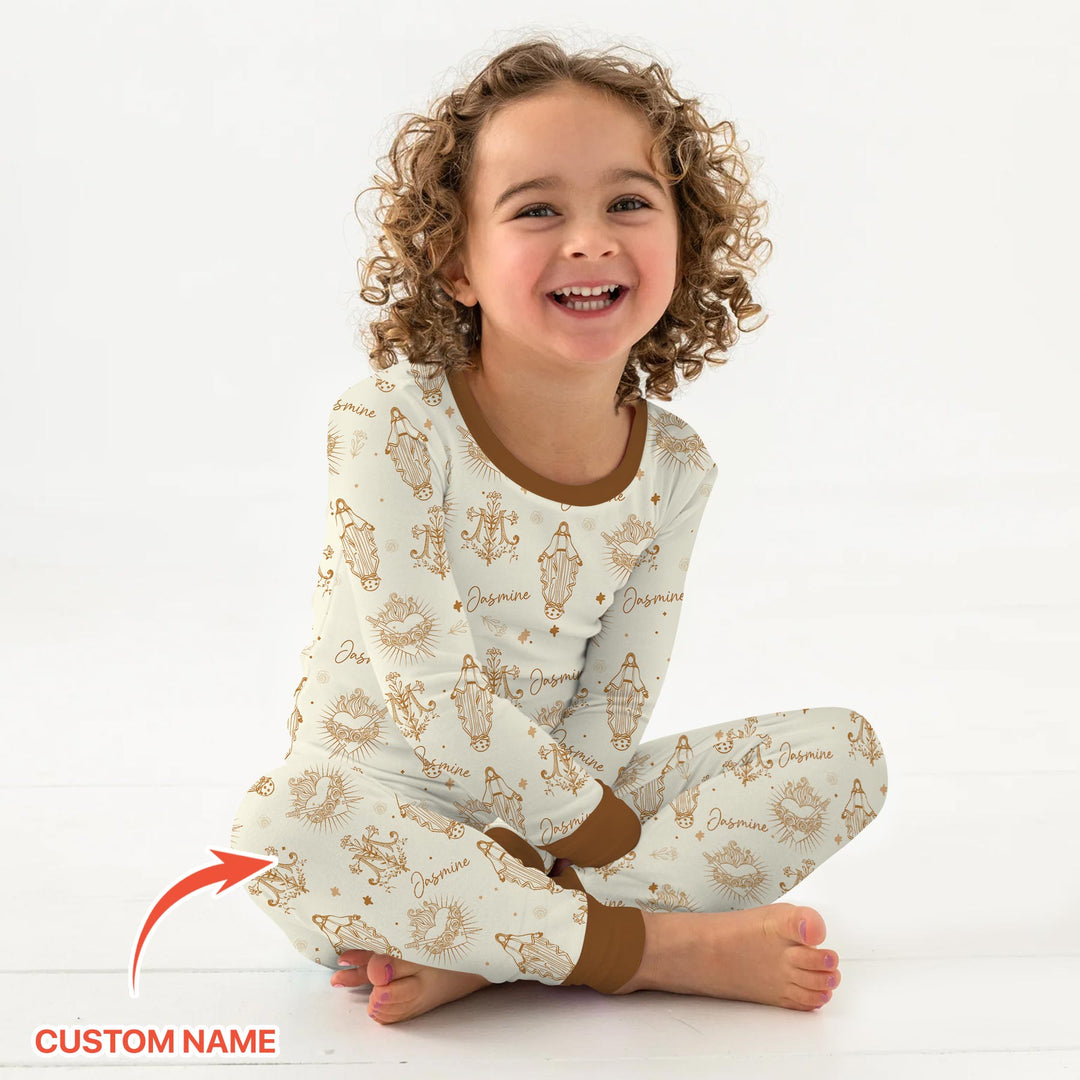 Madonna’s Love Custom Name Two Piece Long Sleeve Pajama Set