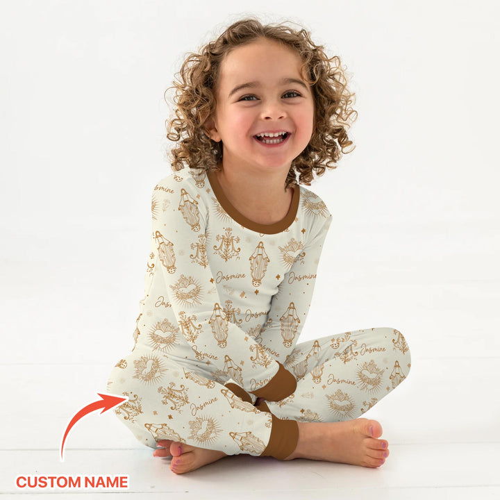 Madonna’s Love Custom Name Two Piece Long Sleeve Pajama Set