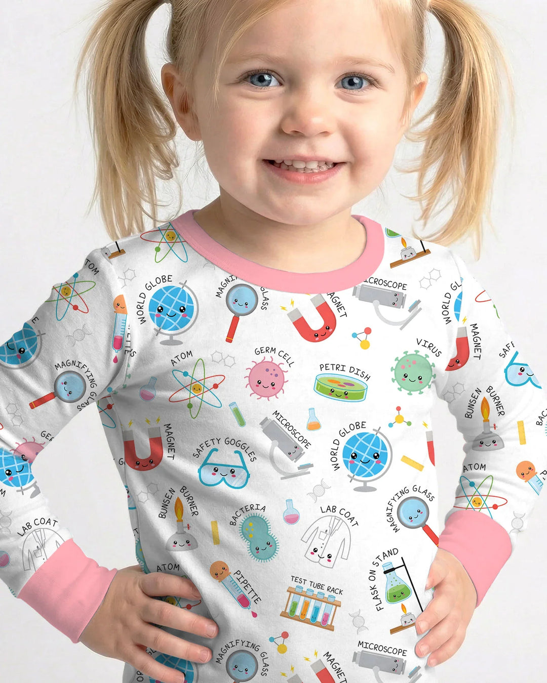 Zweiteiliges Langarm-Pyjama-Set mit Sommerfrüchten