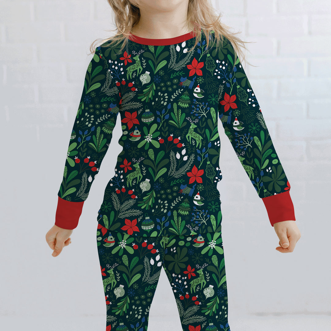 Zweiteiliges Langarm-Pyjama-Set mit Sommerfrüchten