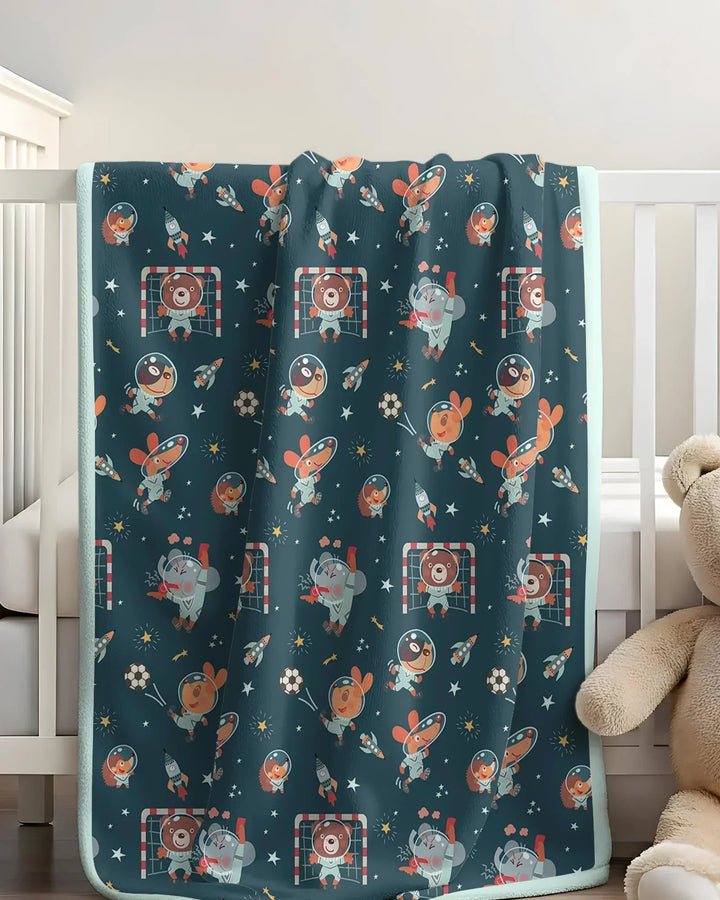 Space Soccer Bamboo Blanket