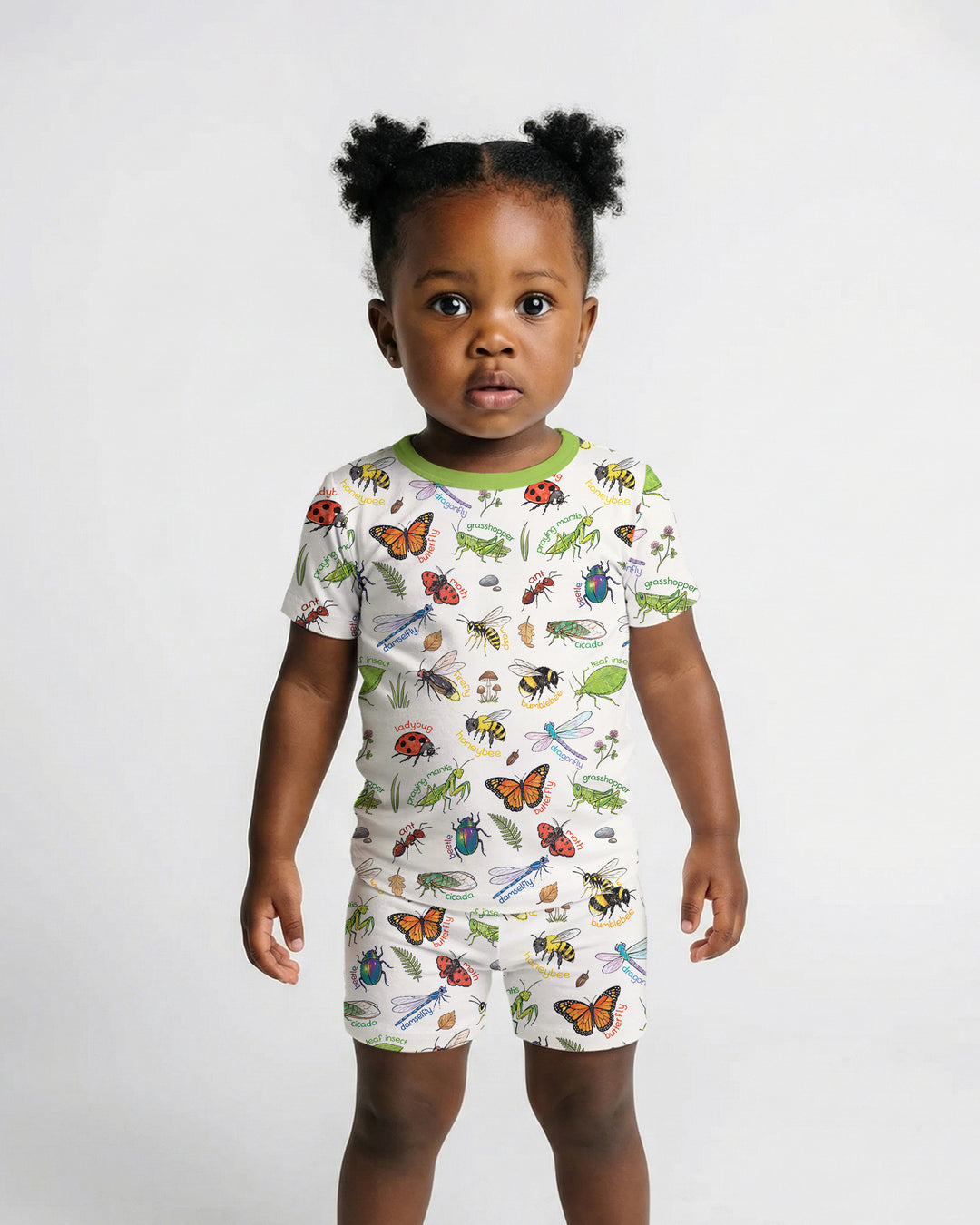 Bug Learning Bamboo Two Piece Short Sleeve Shorts Pajama Set
