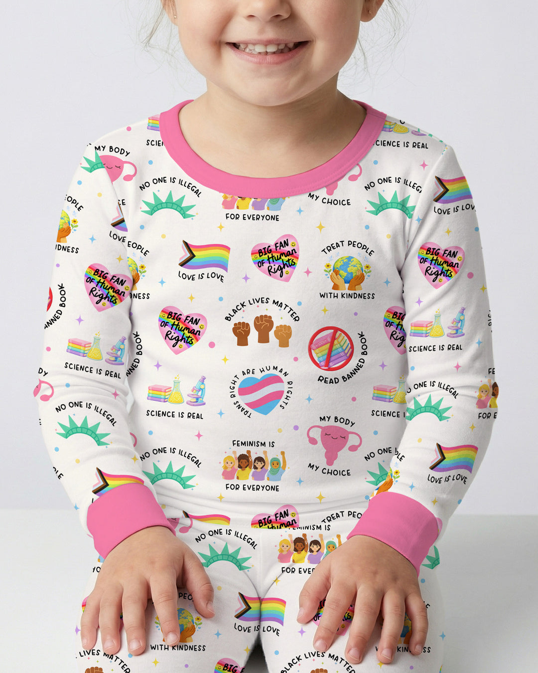 Zweiteiliges Langarm-Pyjama-Set mit Sommerfrüchten