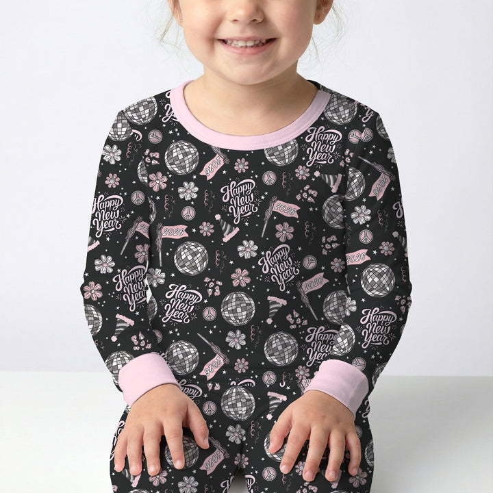 Disco New Years Eve Two Piece Long Sleeve Pajama Set
