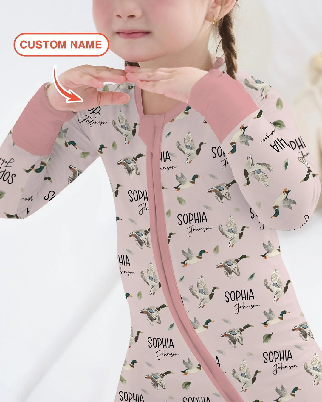Custom Name Mallard Duck Bamboo Convertible Zippy