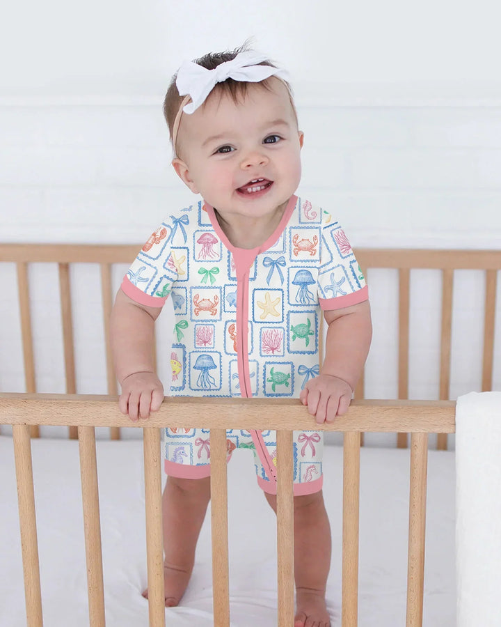 Coastal Treasures Family Matching Bamboo Shorty Zippy