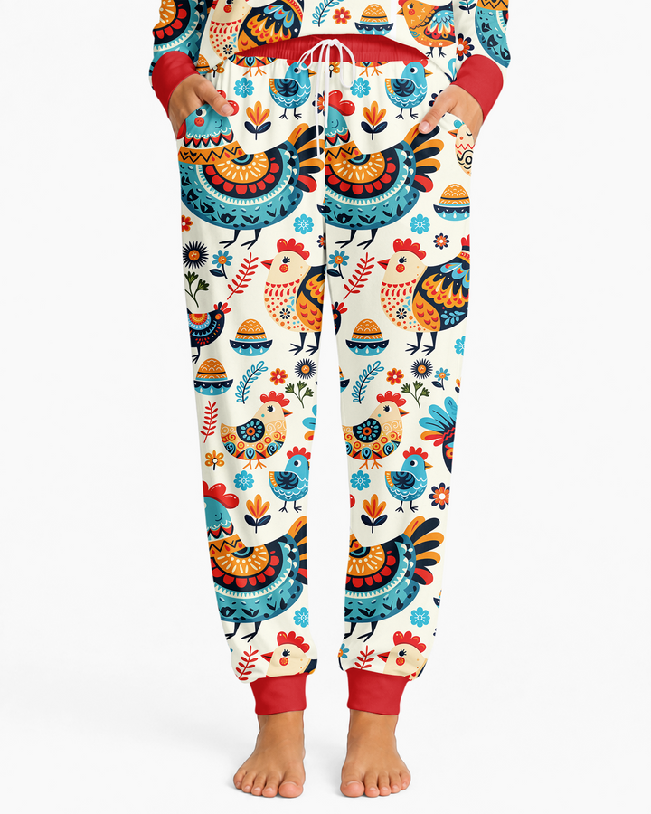 Pioneer Chickens And Roosters Bamboo Women Pajama Set
