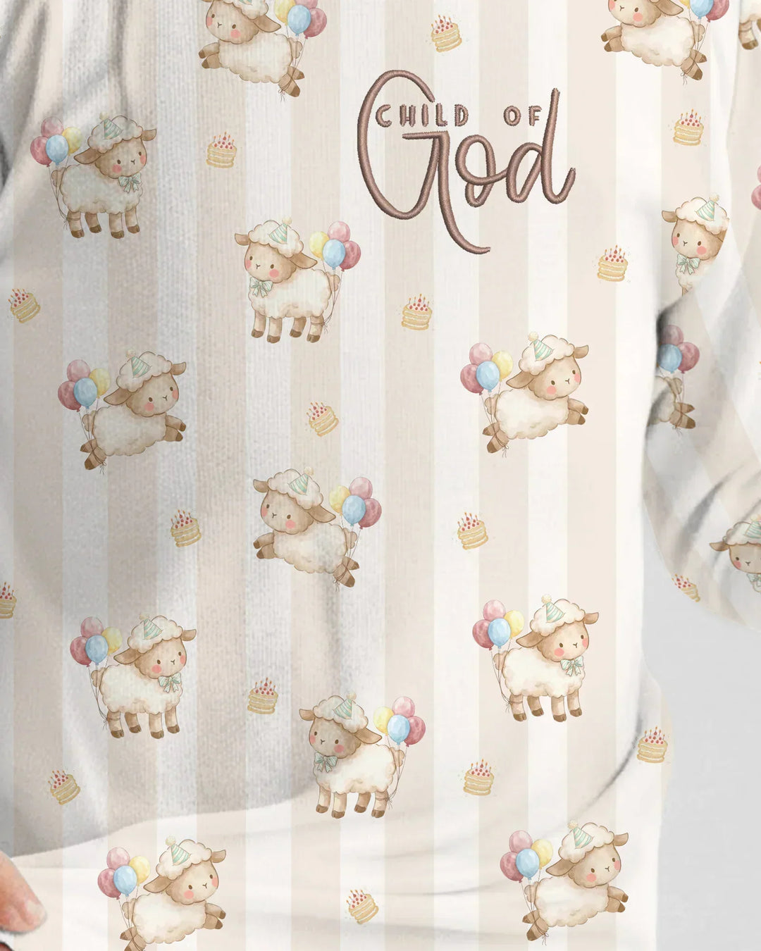 Child Of God Embroidered Baby Bamboo Two Piece Long Sleeve Pajama Set