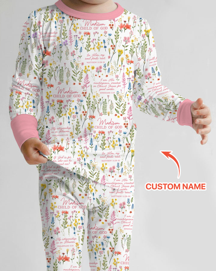 Zweiteiliges Langarm-Pyjama-Set mit Sommerfrüchten