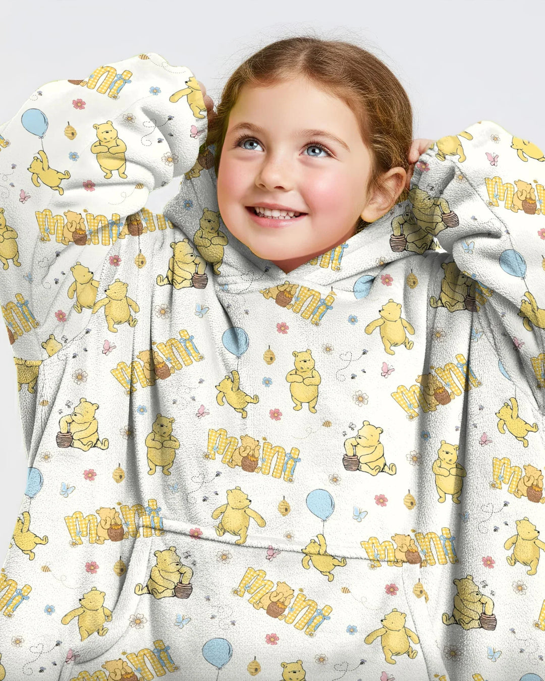 Mama & Mini Honey Bear Wearable Bamboo Blanket Hoodie
