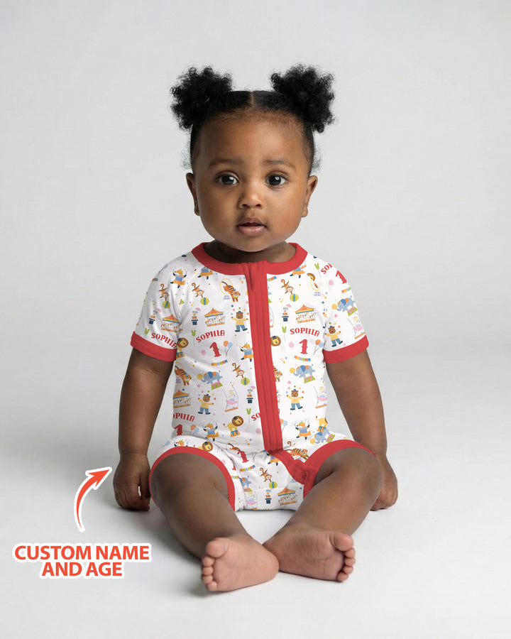 Plantilla PERSONALIZADA de Bambú Pijama Corto con Cremallera