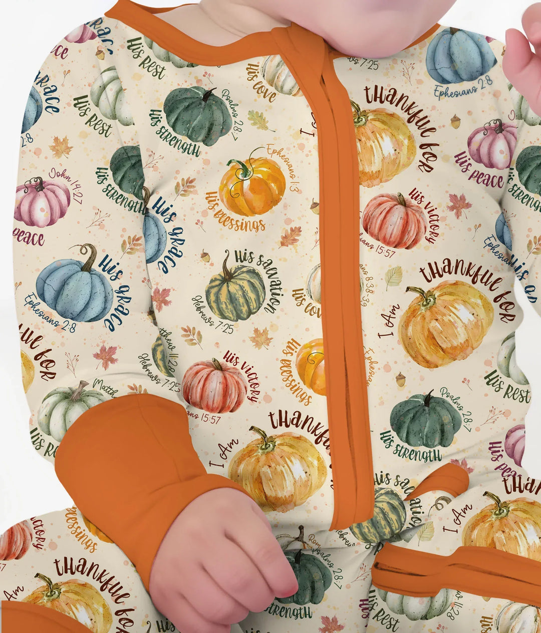 Christian Thanksgiving Convertible Zippy , Christian Thanksgiving Convertible Zippy - 0-3M / Chocolate Brown