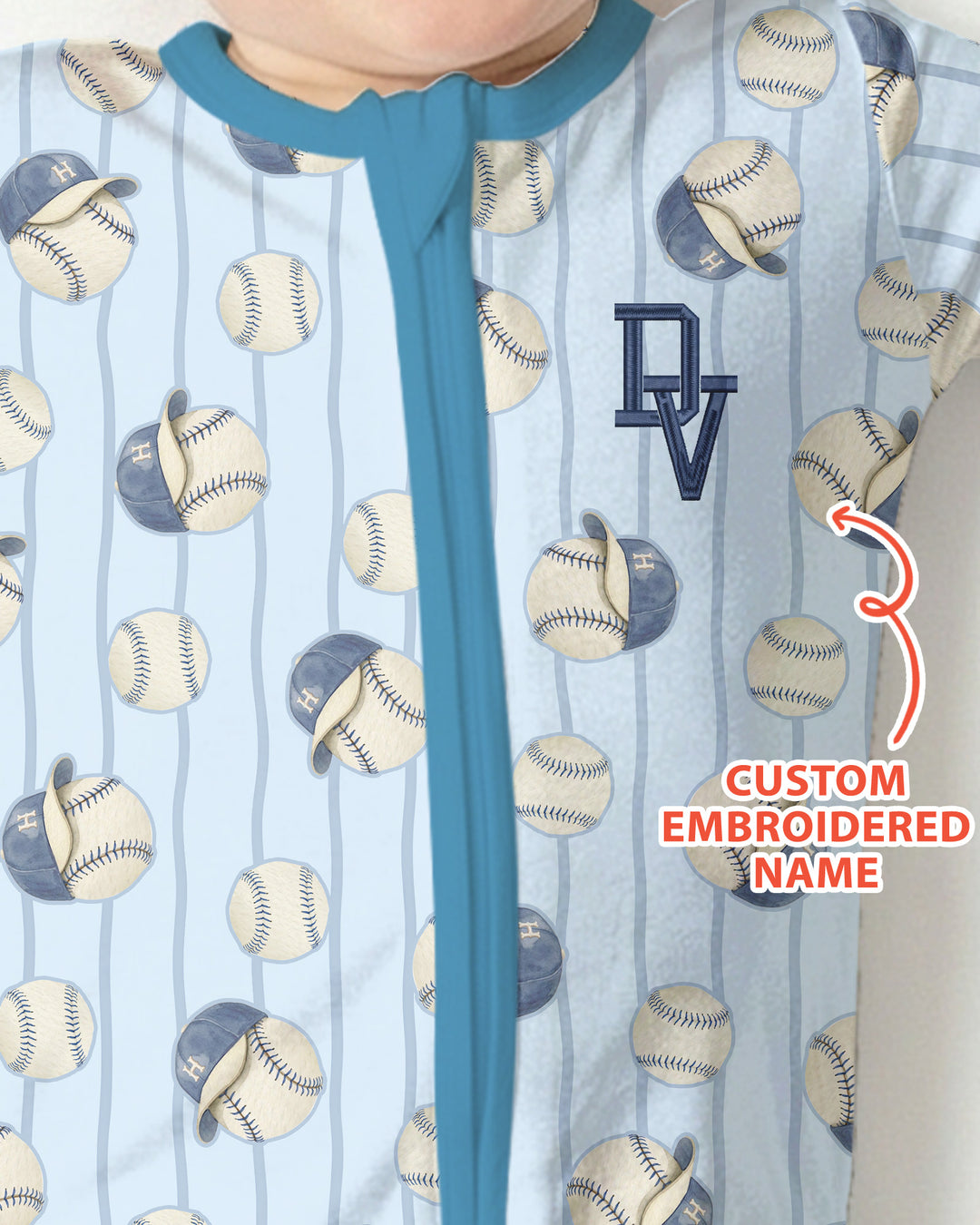 Custom Embroidered Baseball Bamboo Convertible Zippy