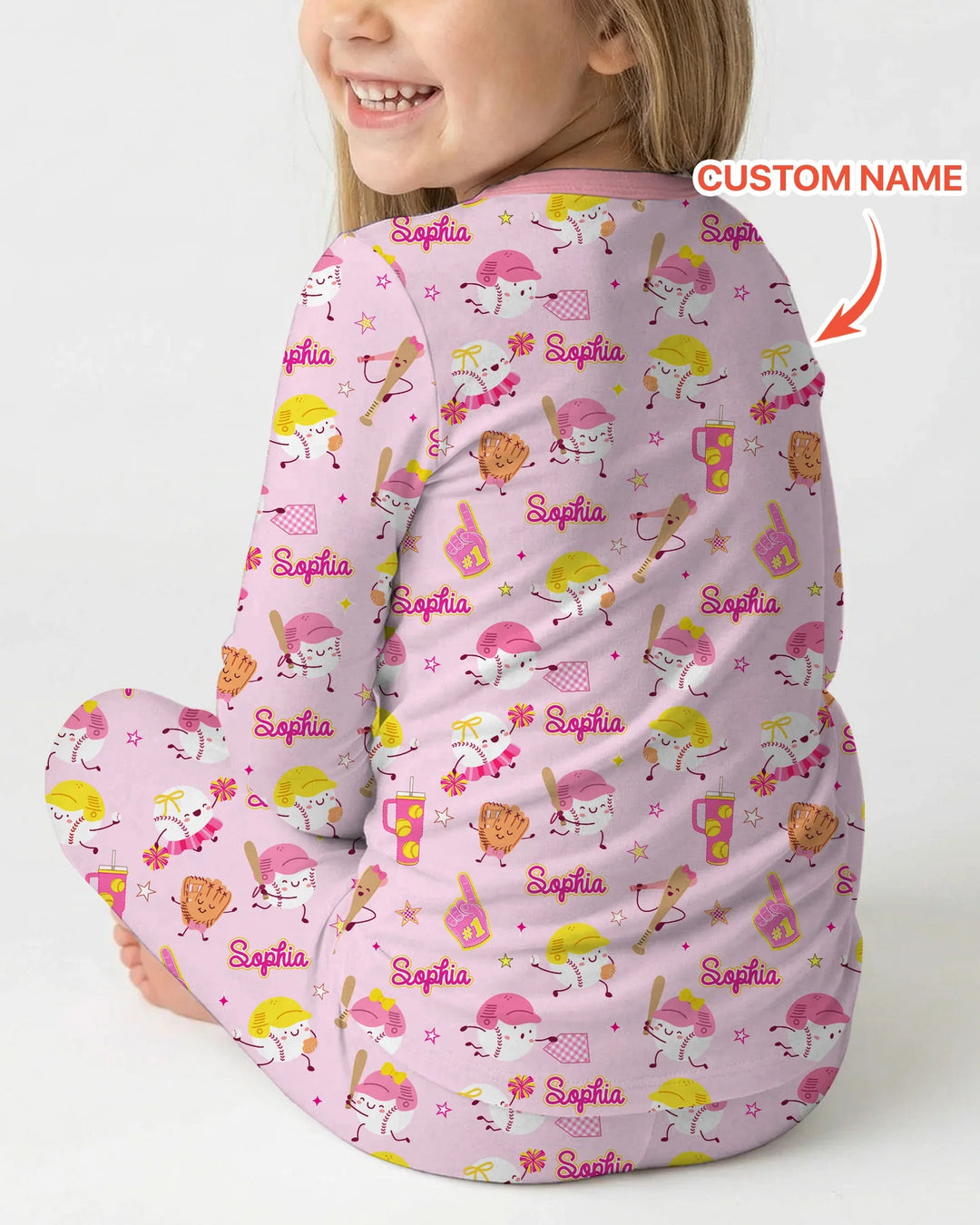 Baseball Mama and Mini Matching Bamboo Two Piece Long Sleeve Pajama Set