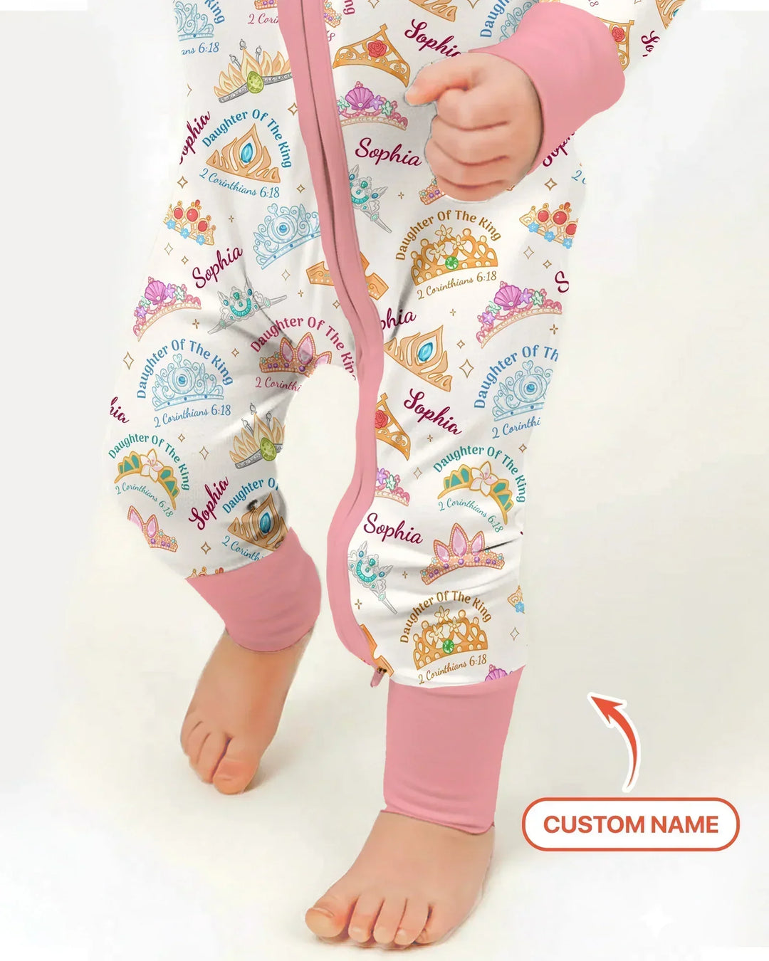 Hija del Rey Nombre Personalizado Bambú Convertible con Cremallera