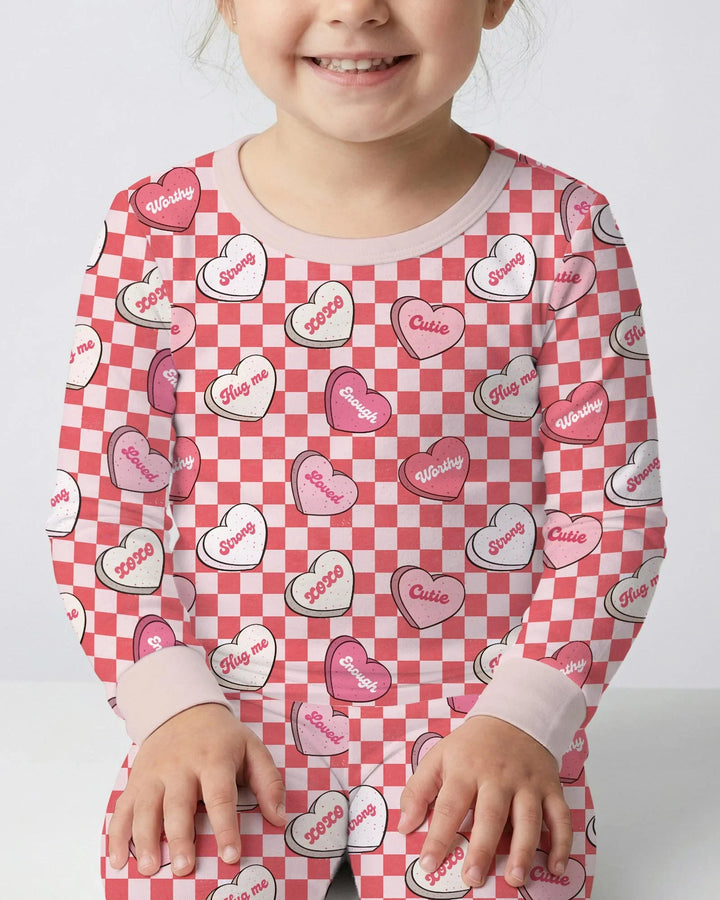Valentine in Hearts Two Piece Long Sleeve Pajama Set