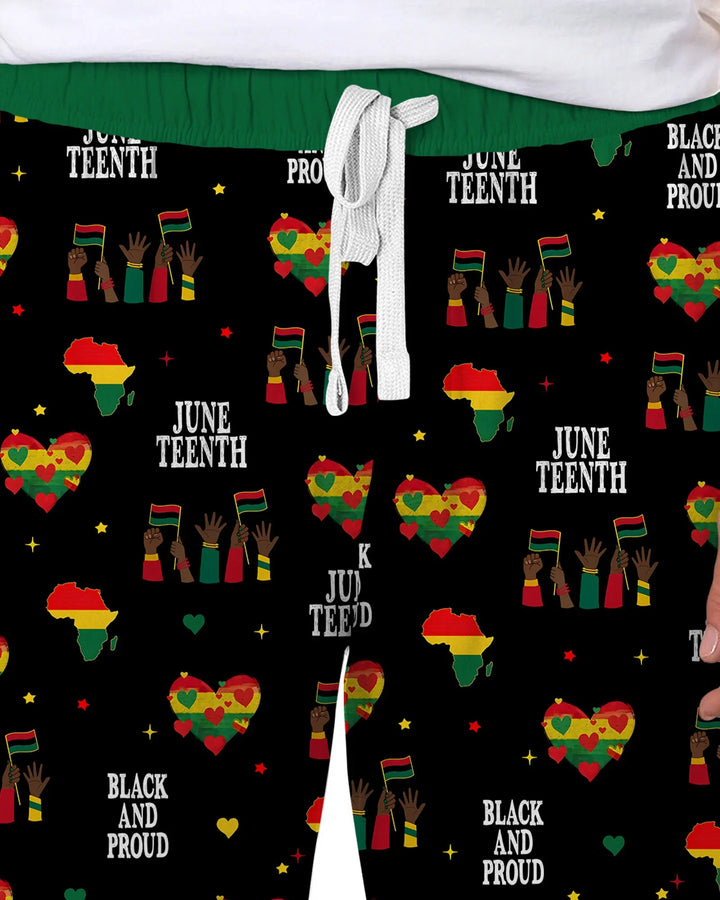 Juneteenth Black and Proud Bamboo Men's Pajama Set
