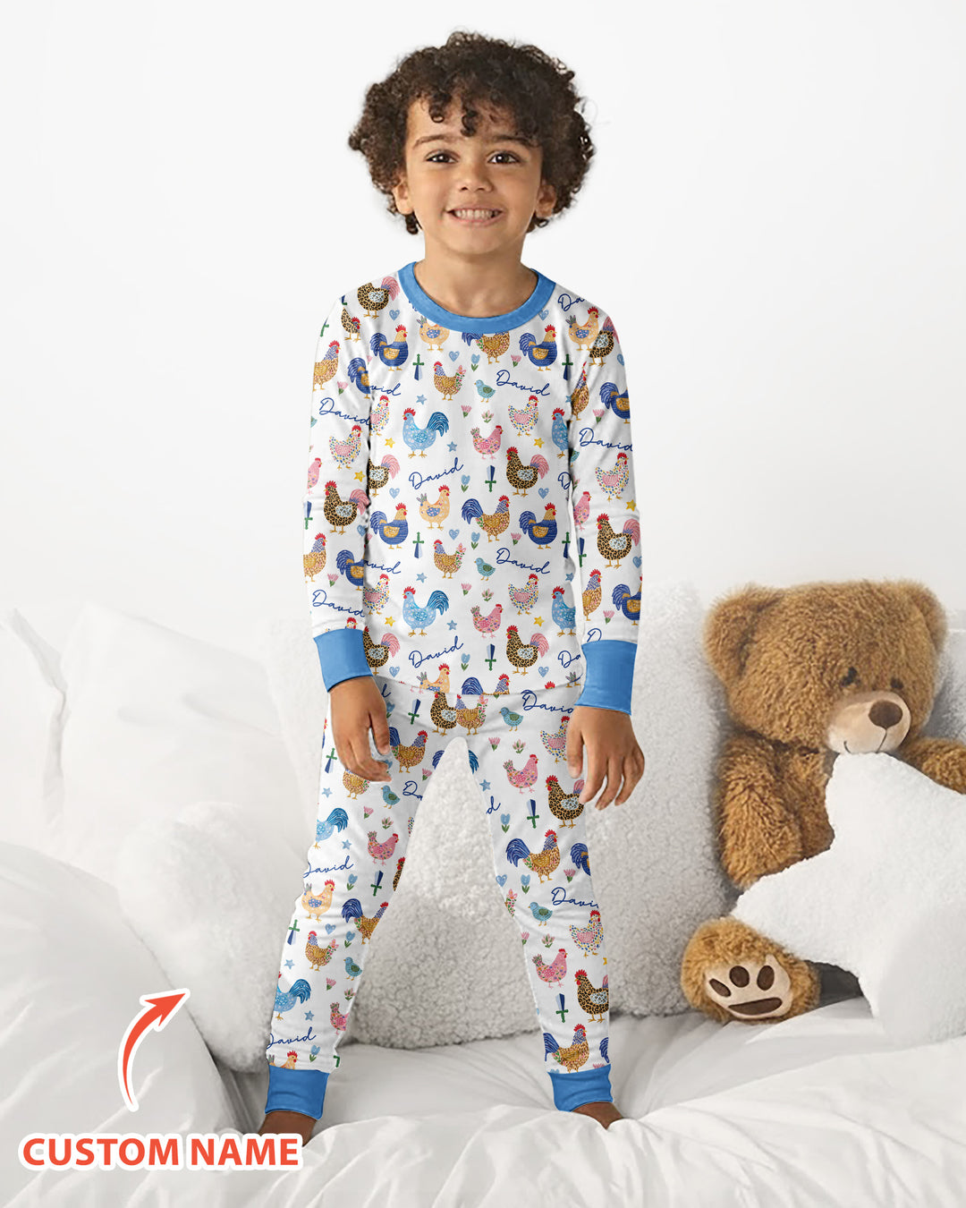 Cluck And Cozy Bamboo Two Piece Long Sleeve Pajama Set