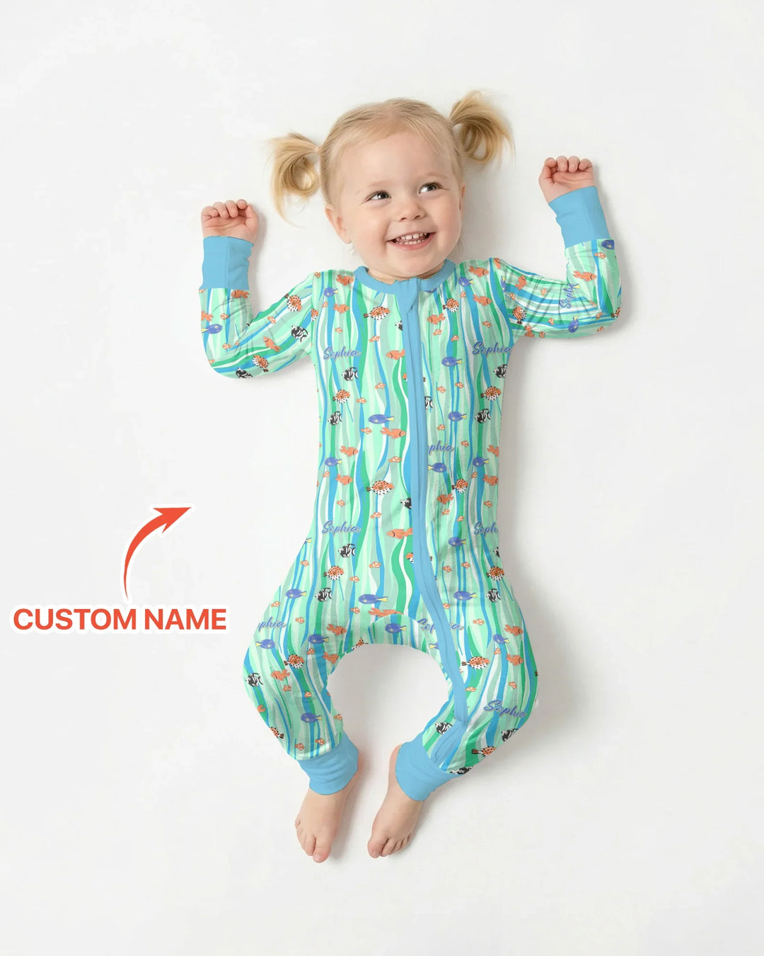 Custom Name Summer Beach Bamboo Convertible Zippy