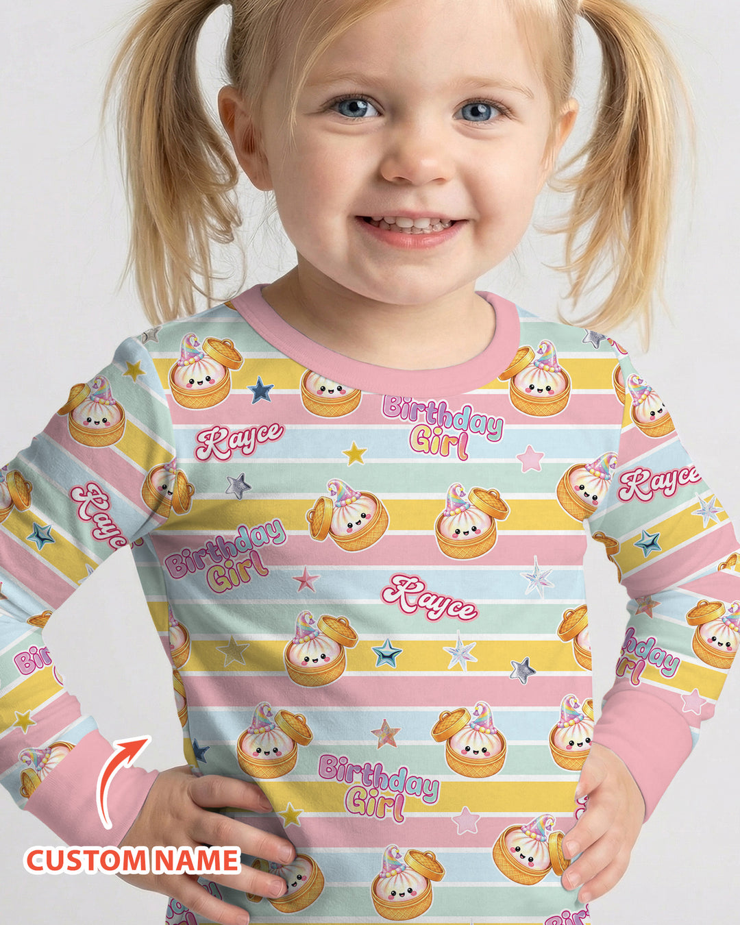 Zweiteiliges Langarm-Pyjama-Set mit Sommerfrüchten