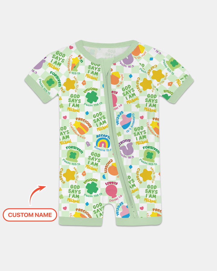 God Says I Am St. Patrick’s Day Custom Name Family Matching Shorty Zippy