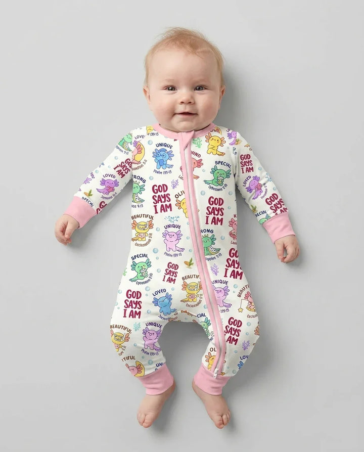Axolotl God Says I Am Custom Name Bamboo Convertible Zippy