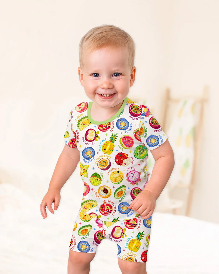 Conjunto de pijama de dos piezas de bambú Juicy World de manga corta y pantalones cortos