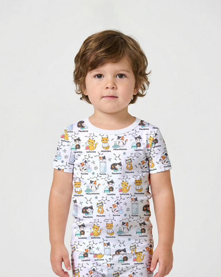 Conjunto de Pijama de Dos Piezas de Bambú con Mangas Cortas y Pantalones Cortos