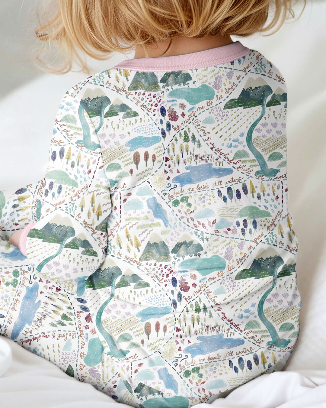 Whimsical Psalms 23 Map Bamboo Convertible Zippy