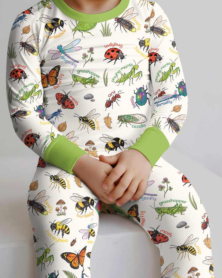 Bug Learning Bamboo Two Piece Long Sleeve Pajama Set