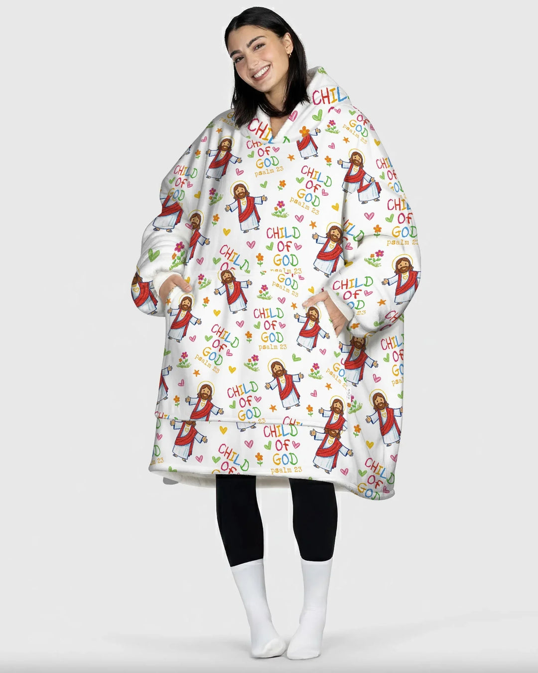 Jesus Loves Me Bamboo Blanket Hoodie