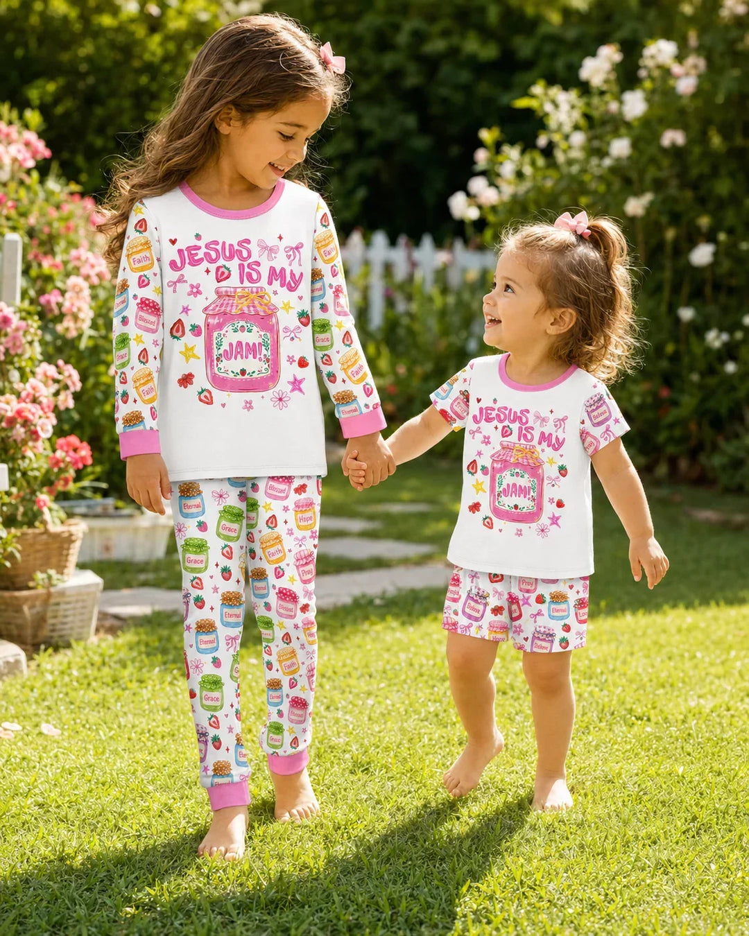 Preppy Summer Jesus Is My Jam Bamboo Two Piece Short Sleeve Pajama Set