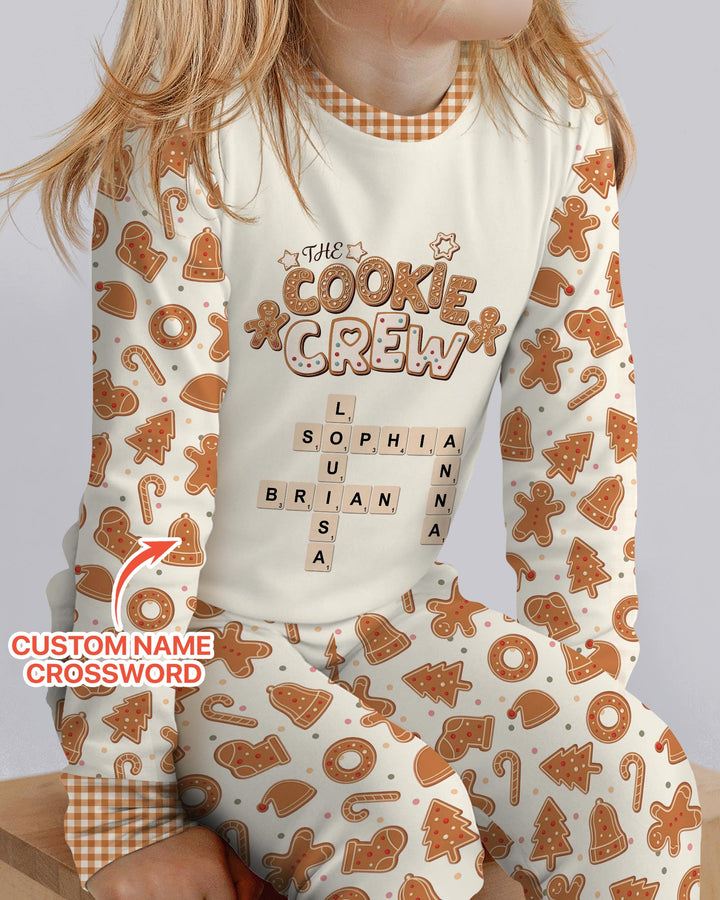 Custom Crossword Cookie Crew Bamboo Two Piece Long Sleeve Pajama Set